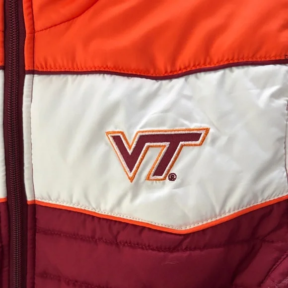 NWT Virginia Tech Quilted Vest in Maroon and Orange XL - Picture 2 of 13